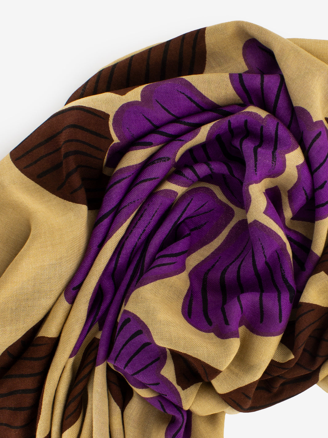 Pashmina Darfo con stampa beige / viola
