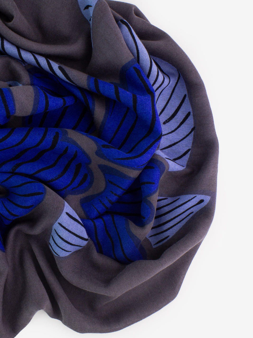 Pashmina Darfo con stampa grigio / blu