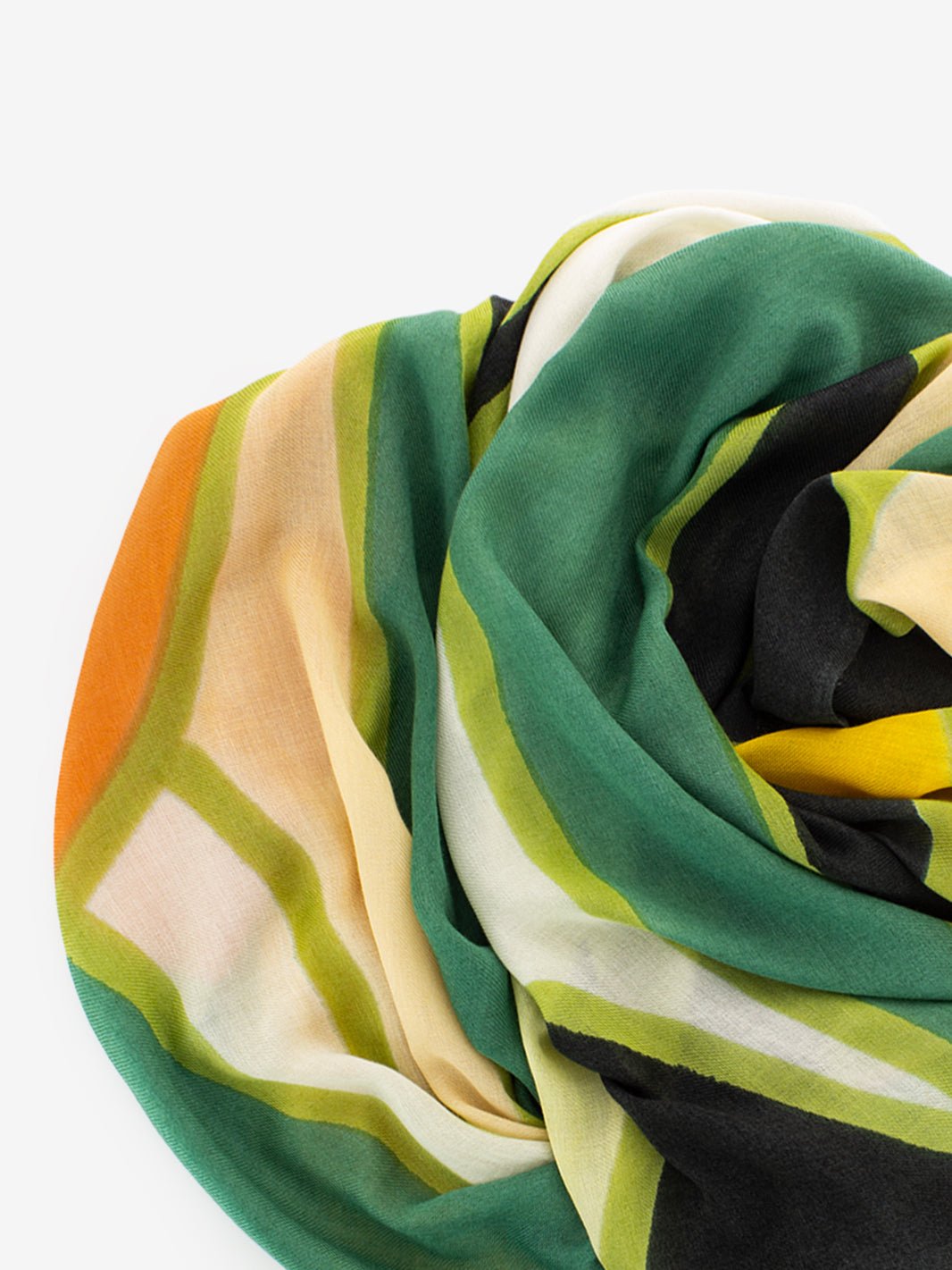 Pashmina Dego con stampe verde / giallo