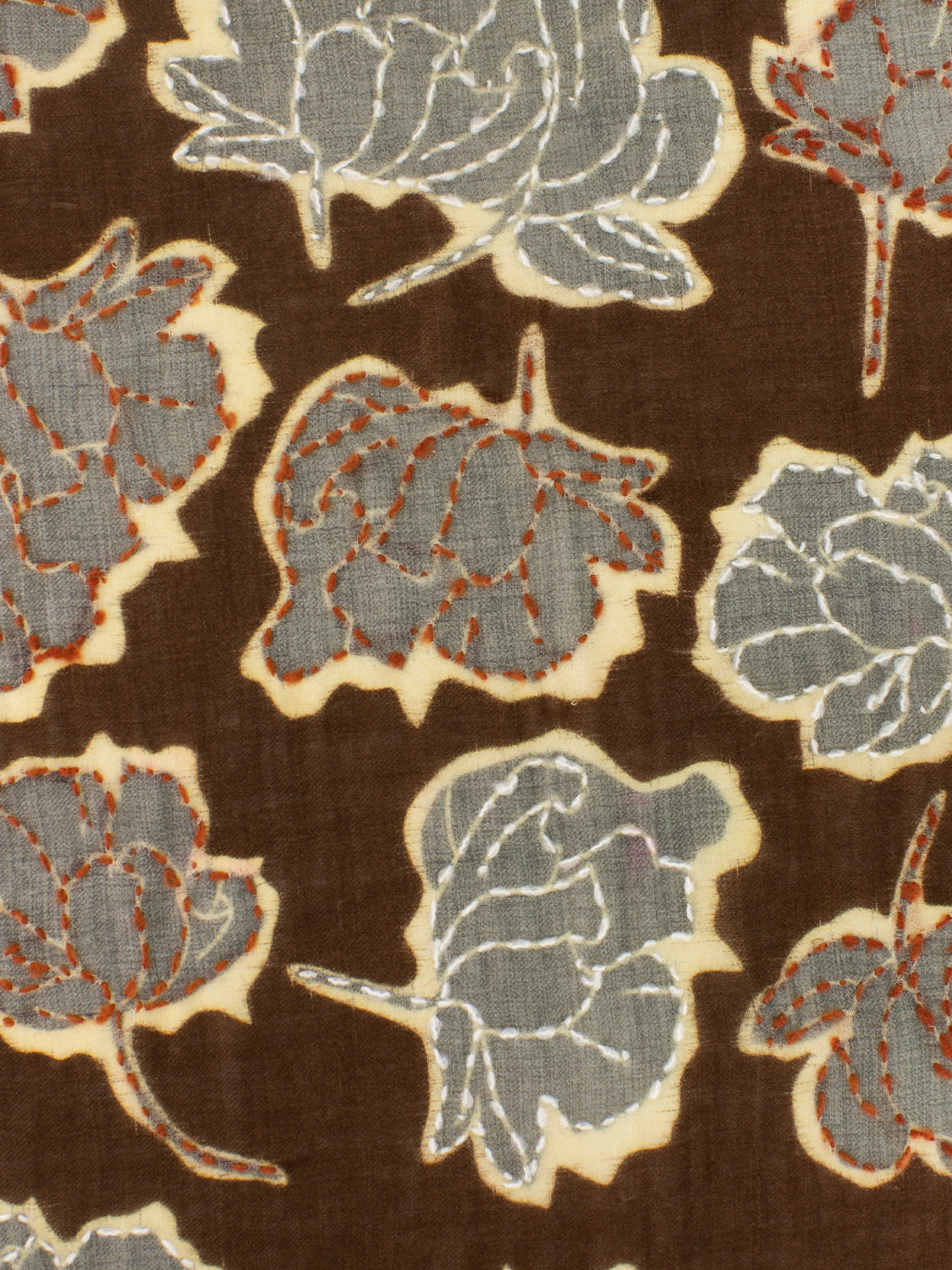 Pashmina Farina with brown / grey embroidery