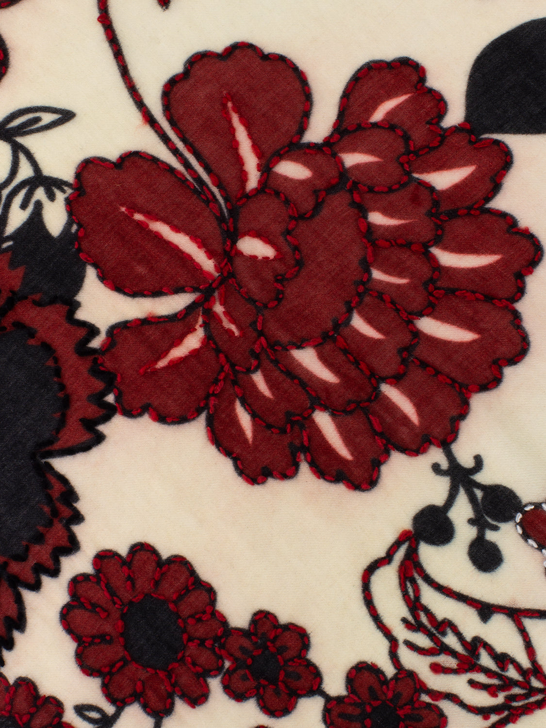 Pashmina Keshav beige / burgundy / black