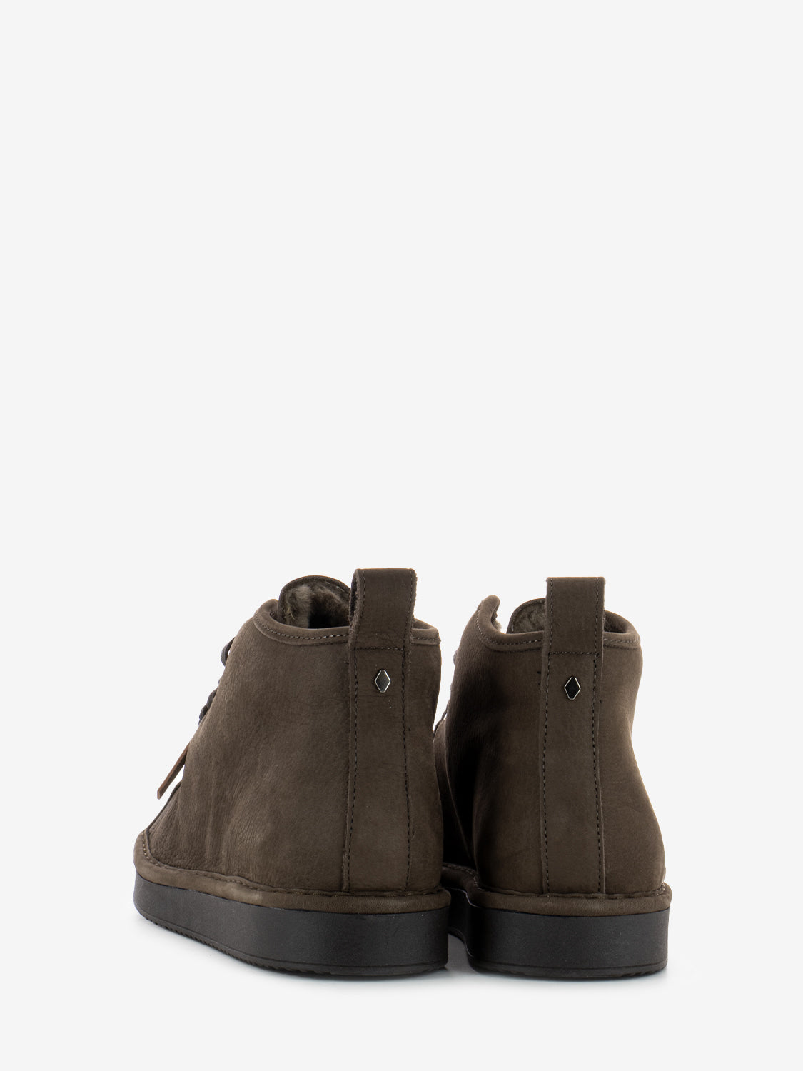 Ankle boot nubuck shearling lining coffee