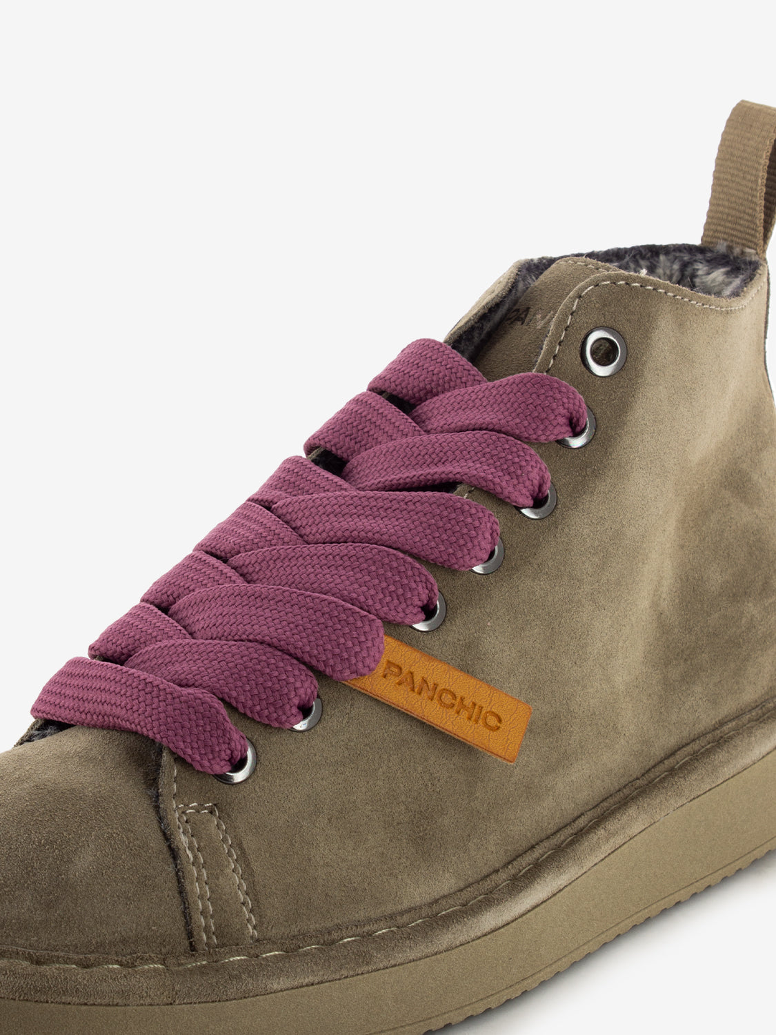 Ankle boot suede faux fur lining walnut - brown rose