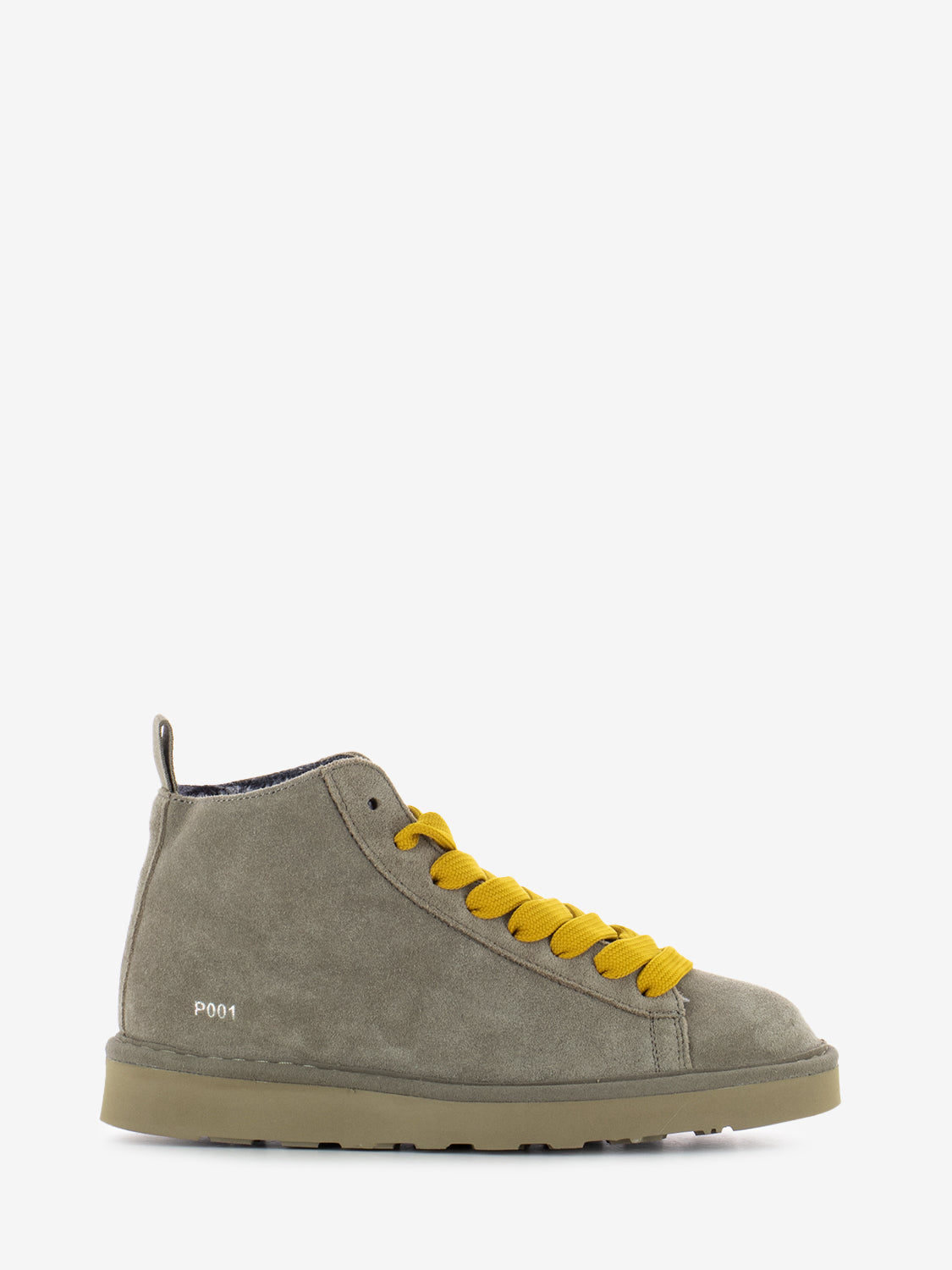 Ankle boot suede faux fur lining walnut / yellow