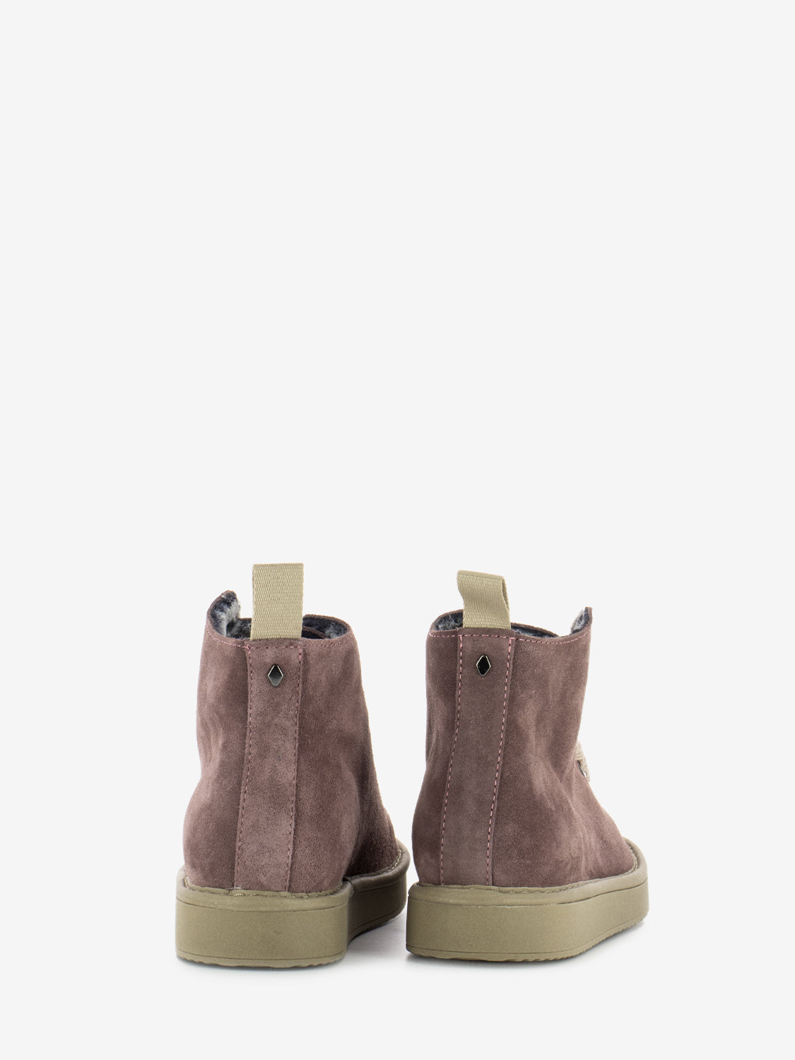 P01 Ankle boot suede faux fur lining brownrose / powder pink