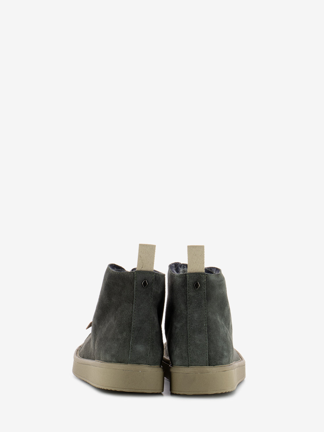 P01 Ankle boot suede faux fur lining khaki / walnut