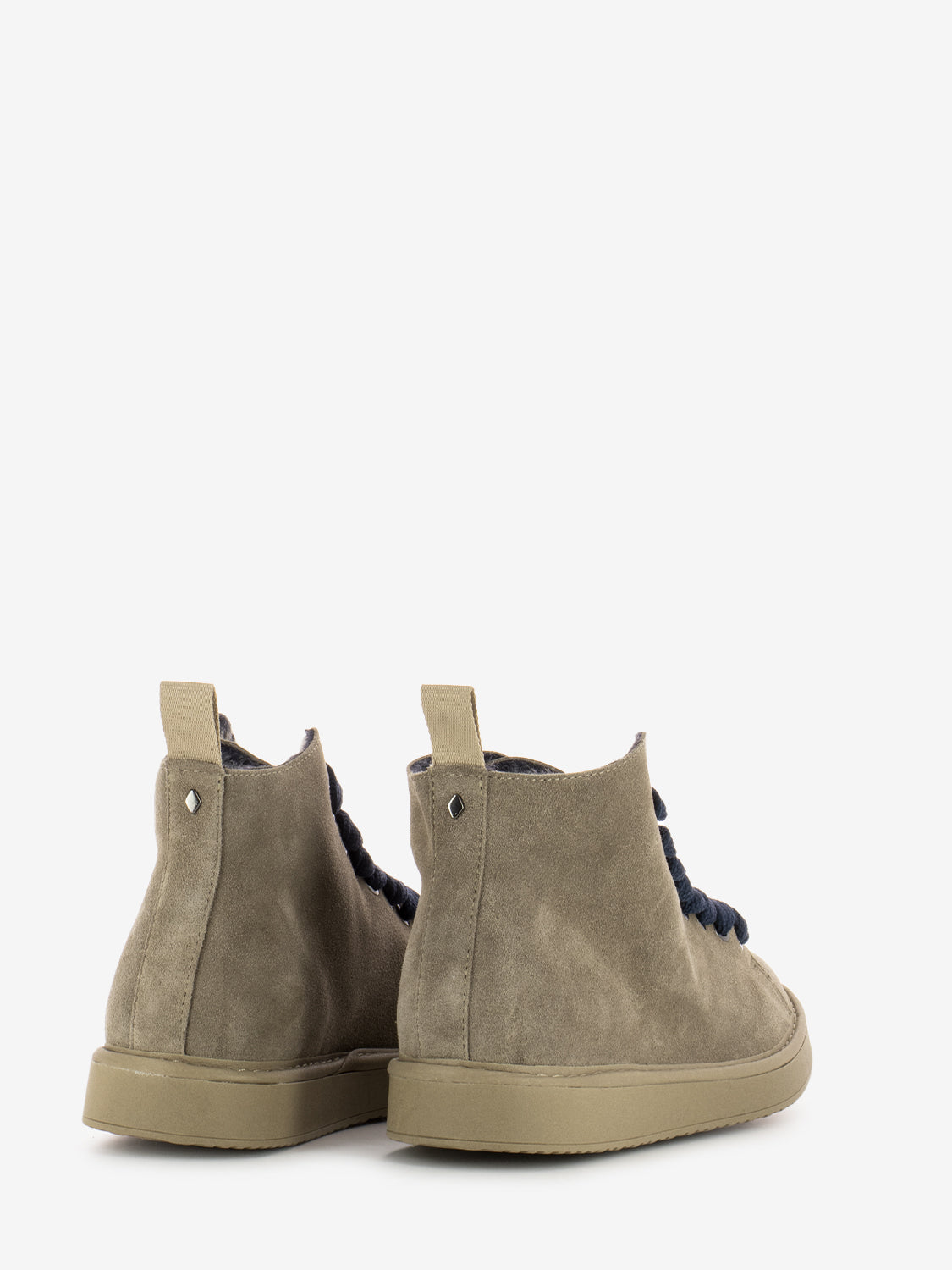 P01 ankle boot suede lined faux fur lining walnut / cobalt