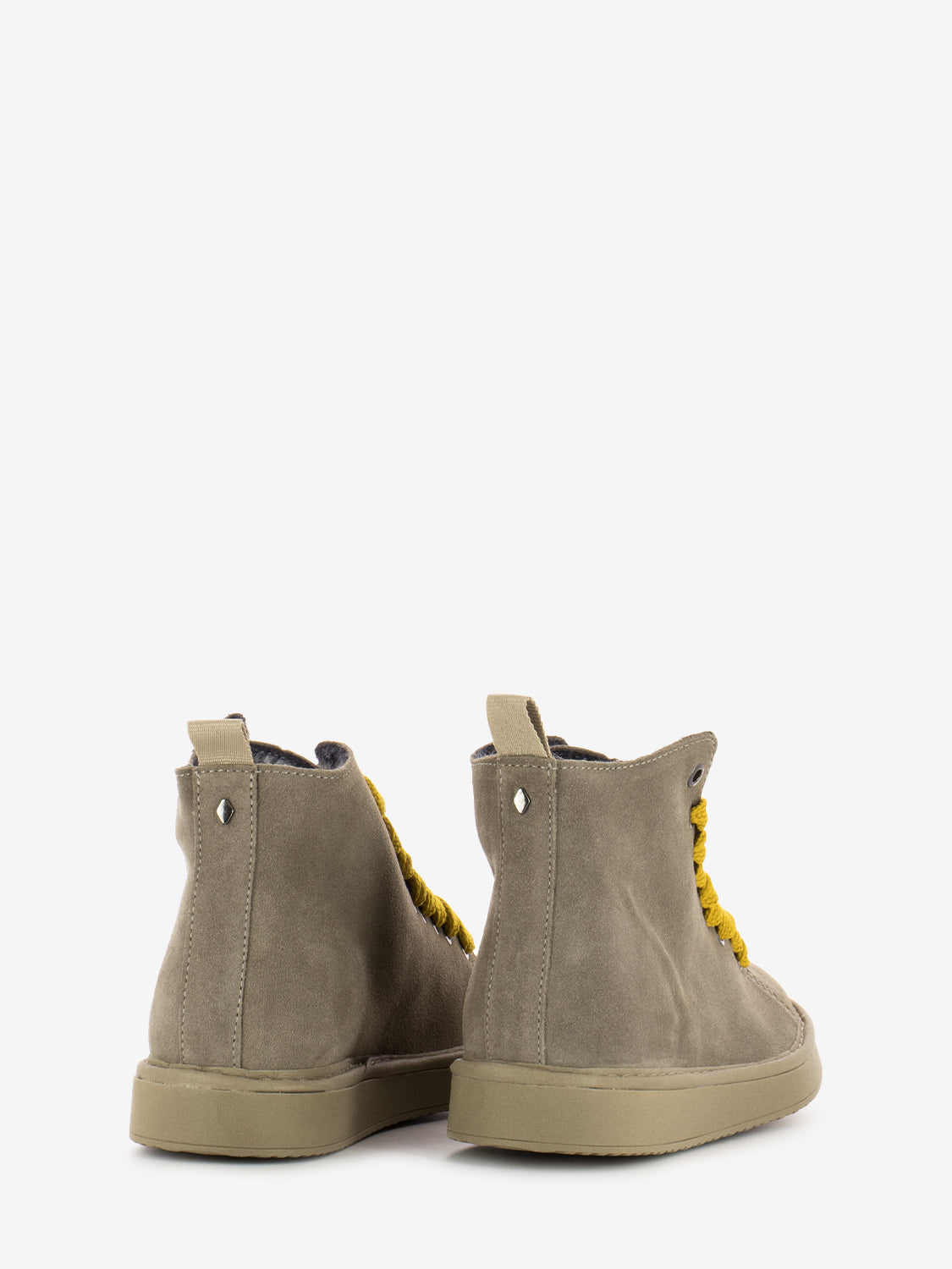 P01 ankle boot suede lined faux fur lining walnut / yellow