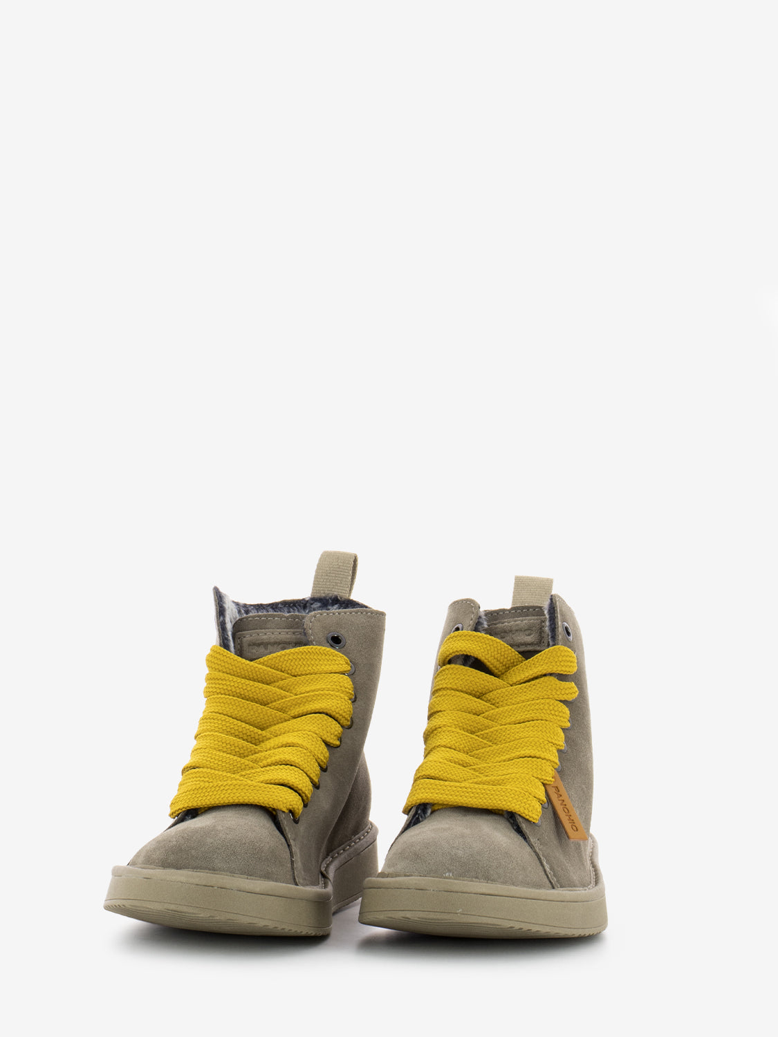 P01 ankle boot suede lined faux fur lining walnut / yellow