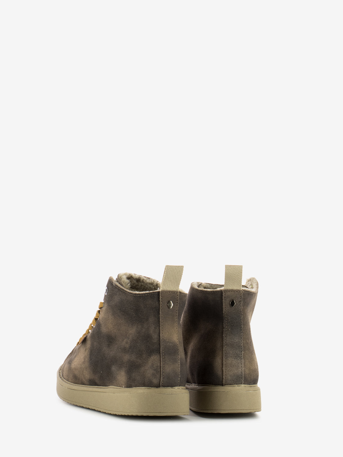 P01 ankle boot washed suede faux fur lining brown