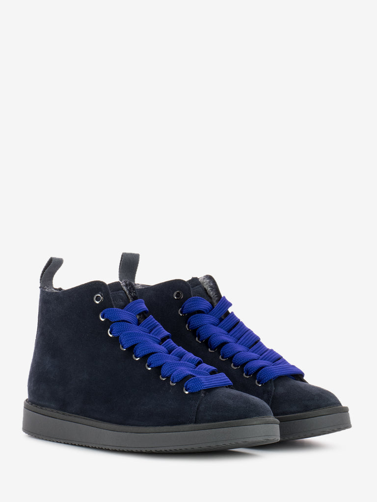 PANCHIC - P01 ankle boots suede fur lining cobalt / electric blue