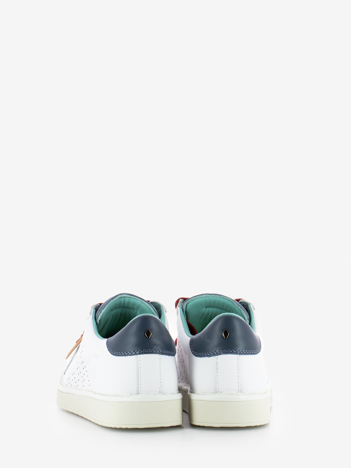 P01 Lace Up leather suede white / basic blue / red