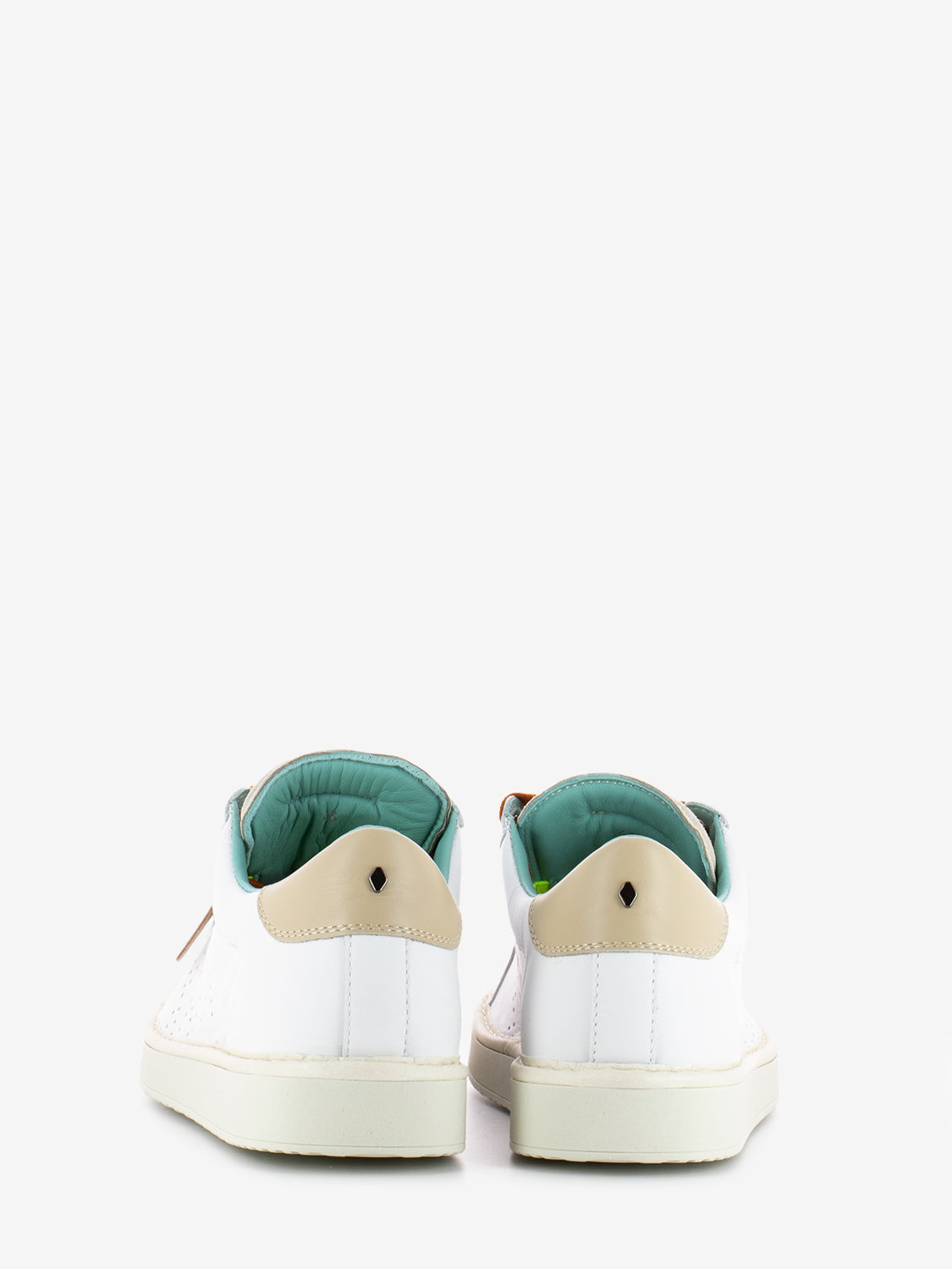 P01 Lace Up leather suede white fog / burnt orange