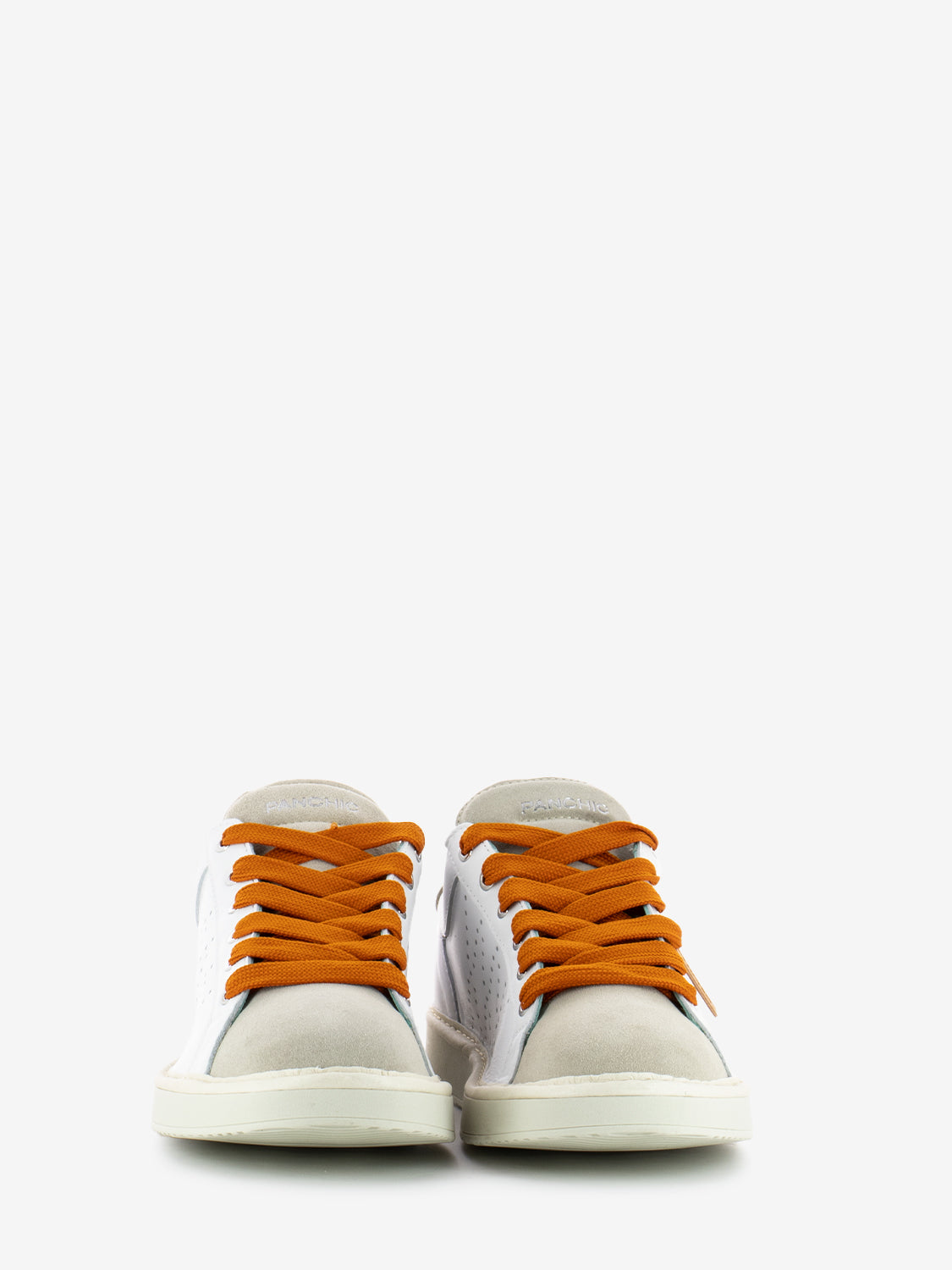 P01 Lace Up leather suede white fog / burnt orange