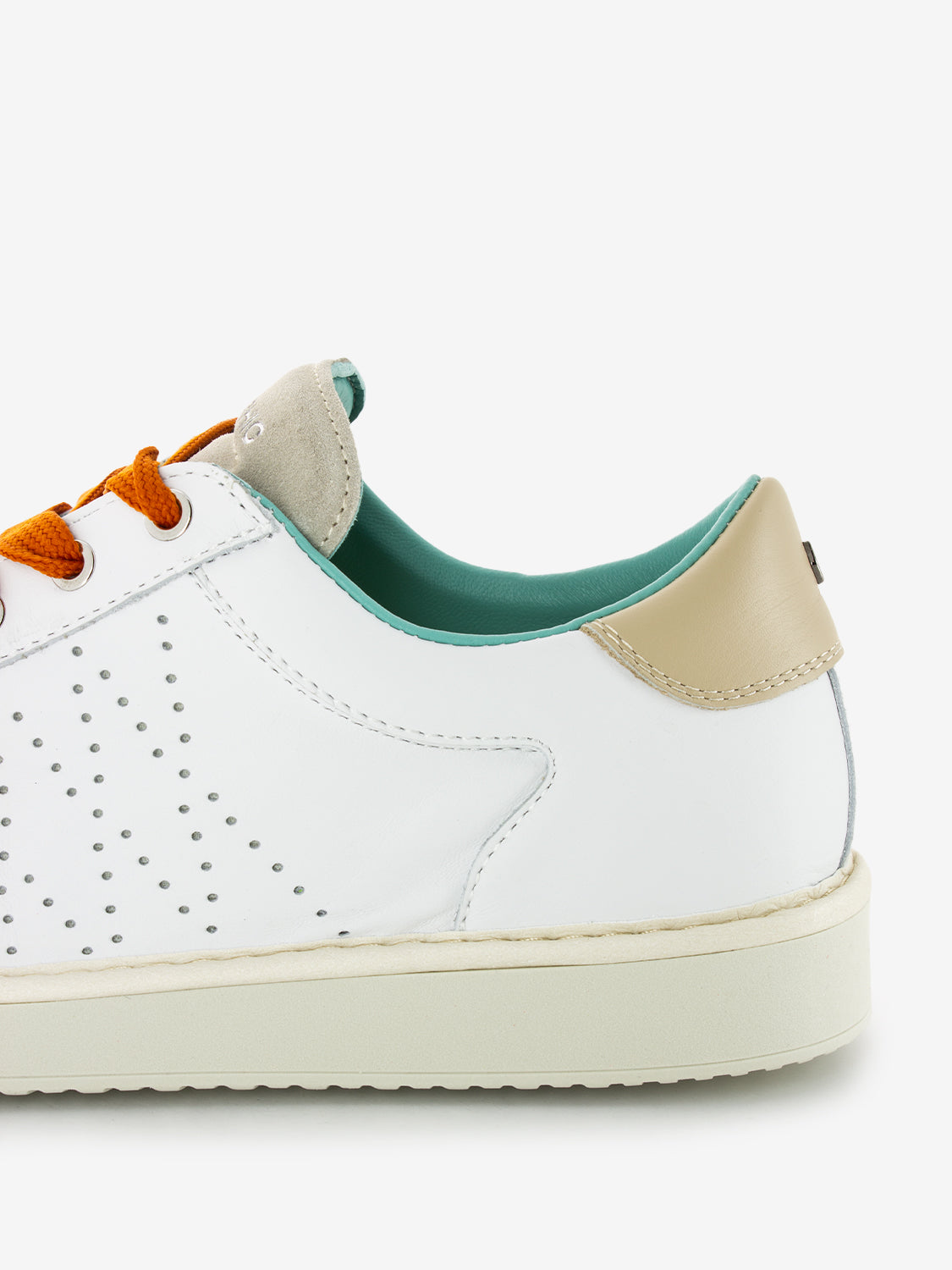 P01 Lace Up leather suede white fog / burnt orange
