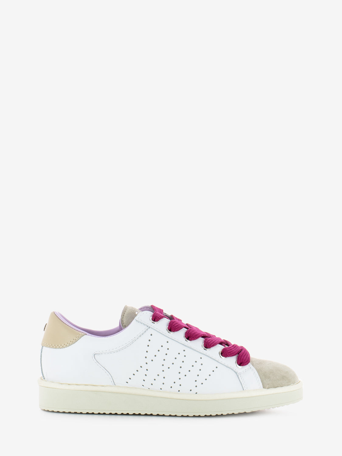 P01 Lace-Up leather suede white fog / fuxia