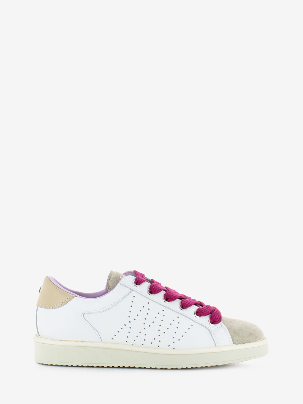 P01 Lace-Up leather suede white fog / fuxia