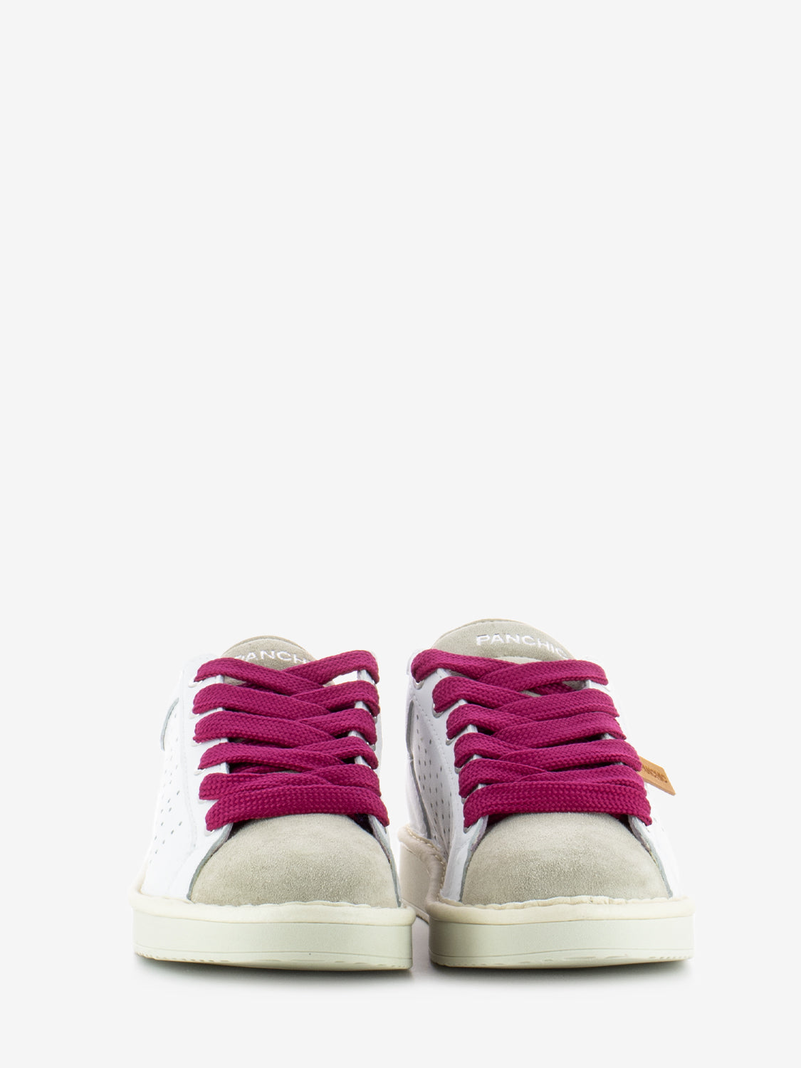 P01 Lace-Up leather suede white fog / fuxia