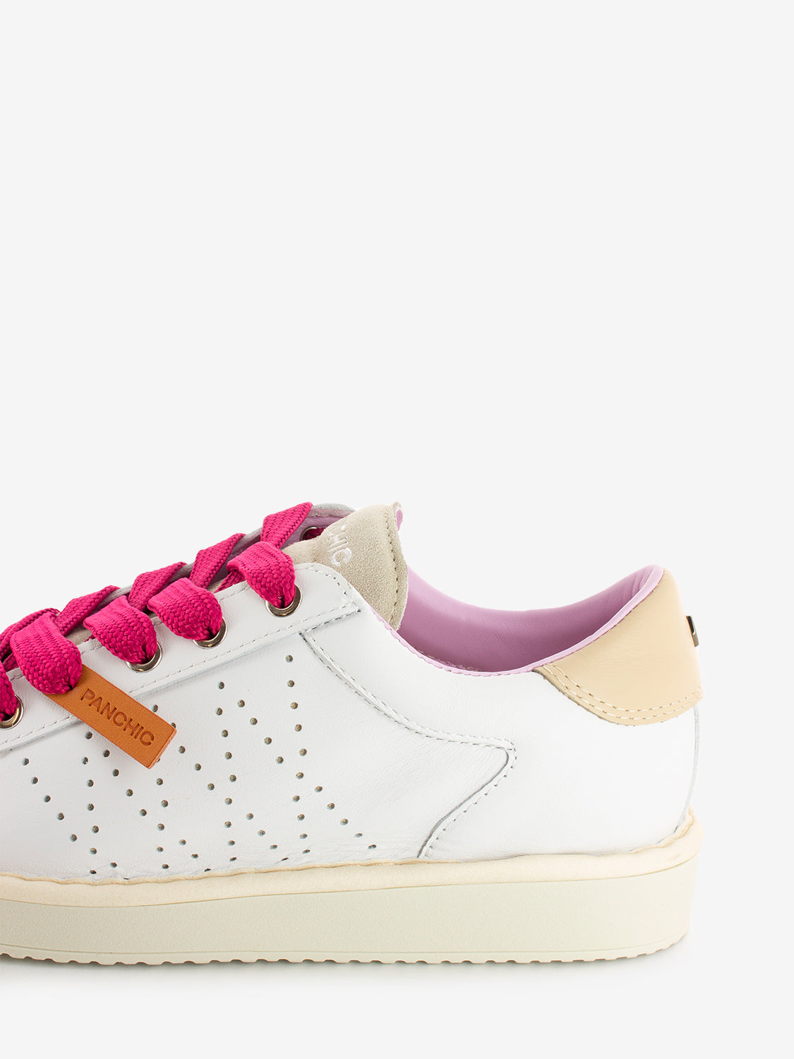 P01 Lace-Up leather suede white fog / fuxia