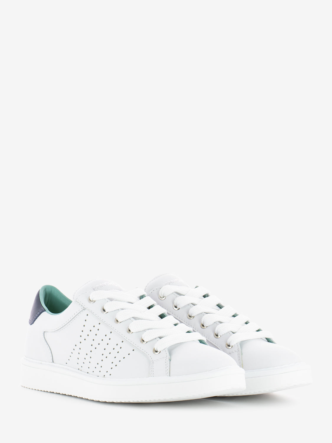 P01 Lace Up Leather white / cosmic blue