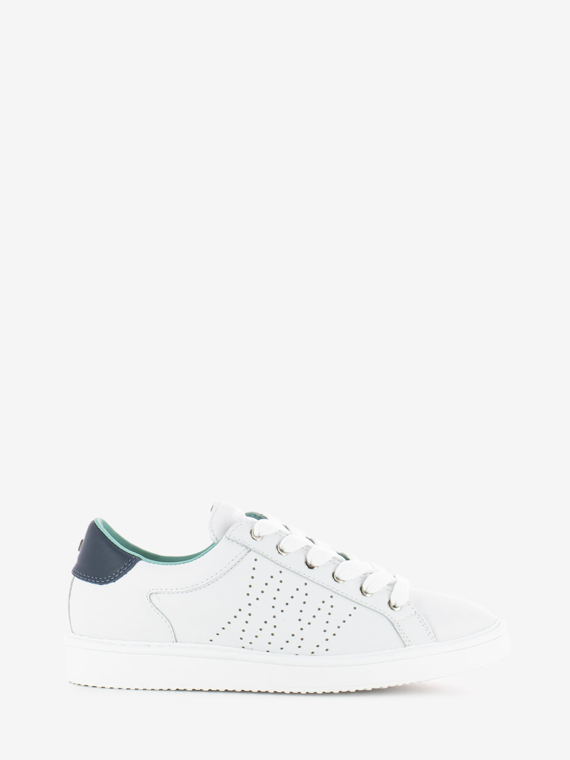 P01 Lace Up Leather white / cosmic blue