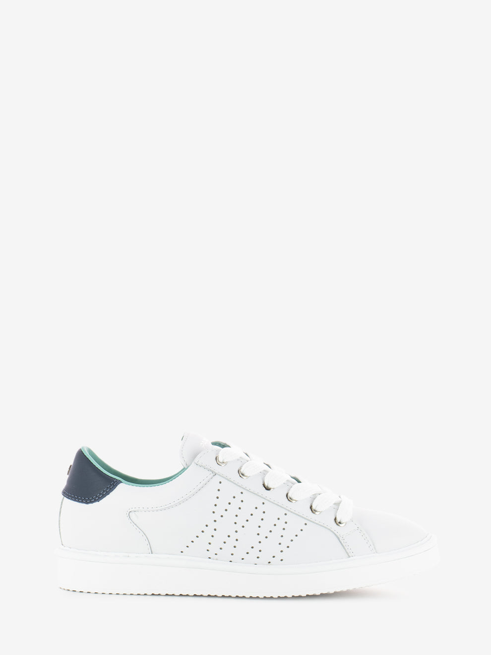 P01 Lace Up Leather white / cosmic blue