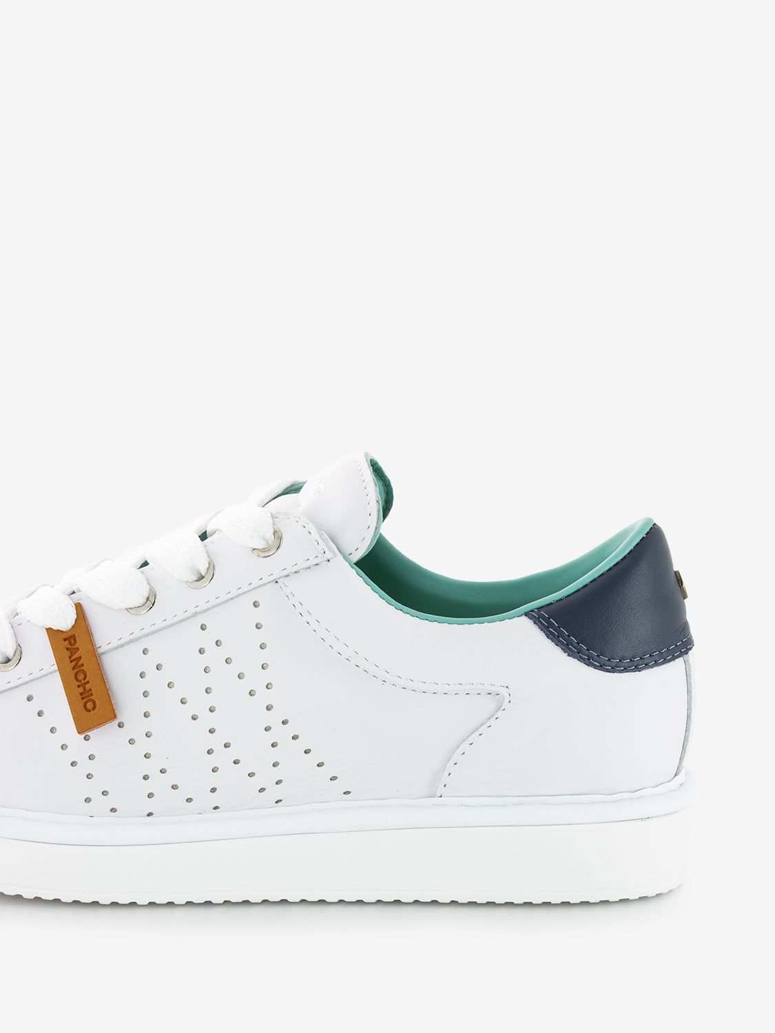 P01 Lace Up Leather white / cosmic blue