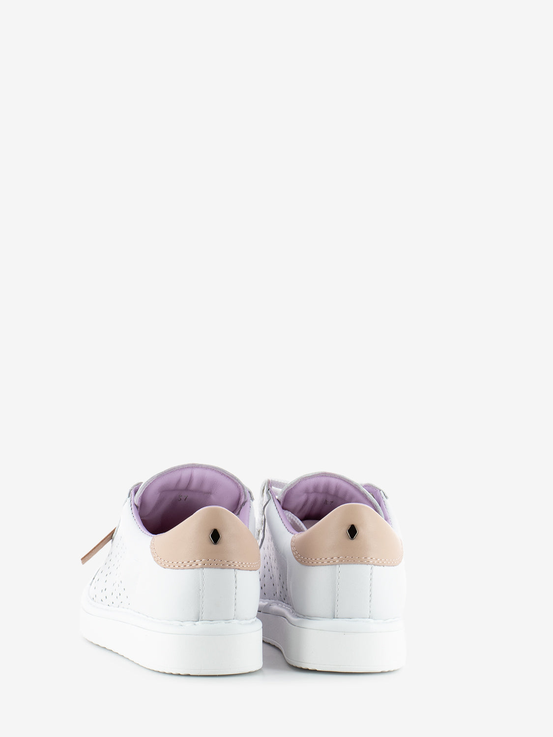 P01 Lace-Up leather white / powder pink