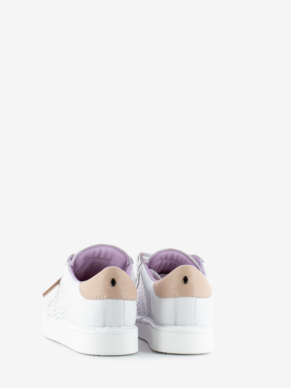 P01 Lace-Up leather white / powder pink