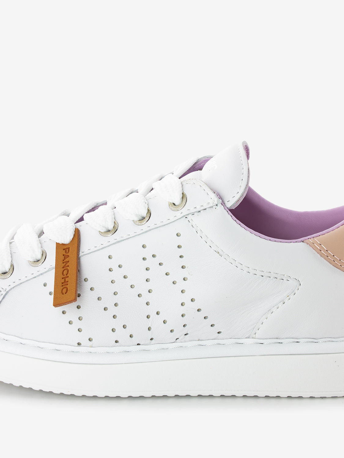 P01 Lace-Up leather white / powder pink
