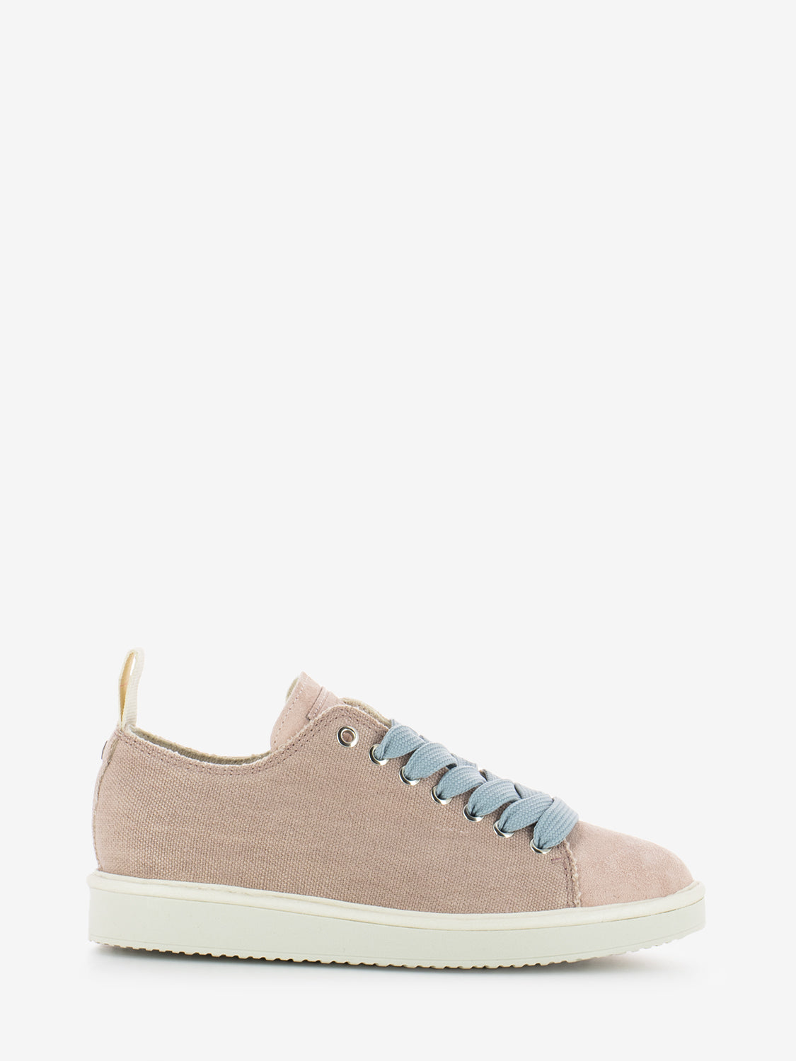 P01 Lace-Up linen suede powder pink / azure