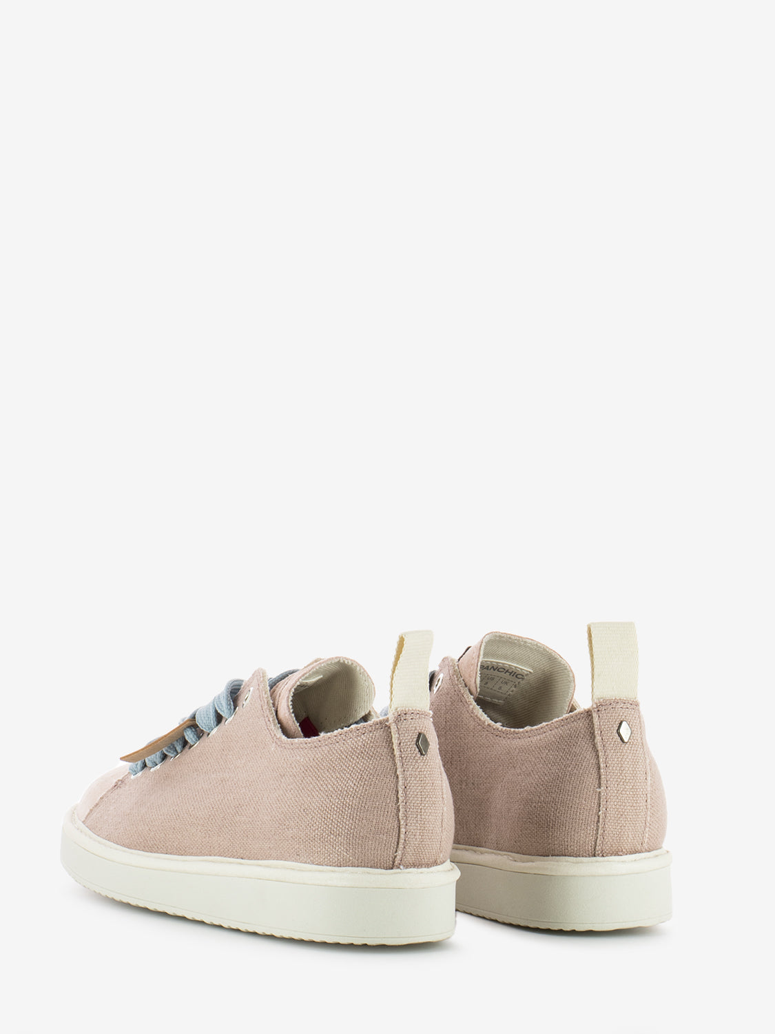 P01 Lace-Up linen suede powder pink / azure