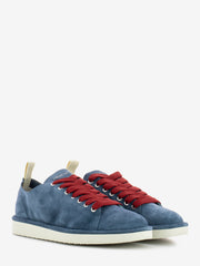 PANCHIC - P01 Lace Up Suede Basic blue / red