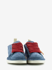 PANCHIC - P01 Lace Up Suede Basic blue / red