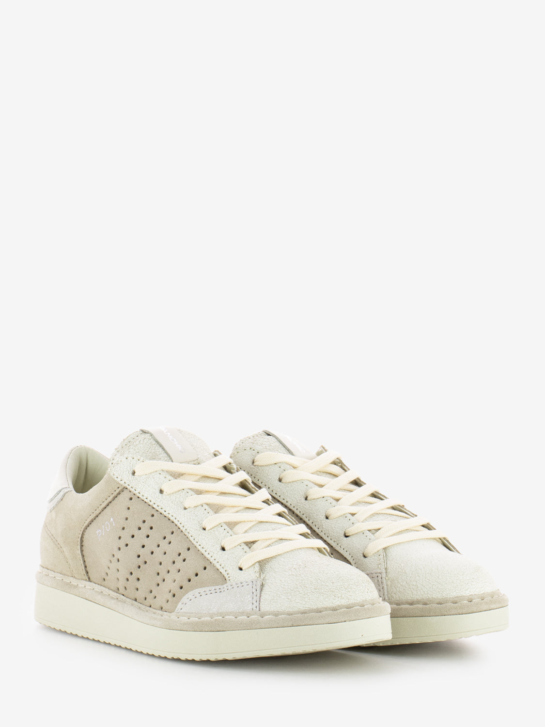 P01 lace-up suede lurex fog