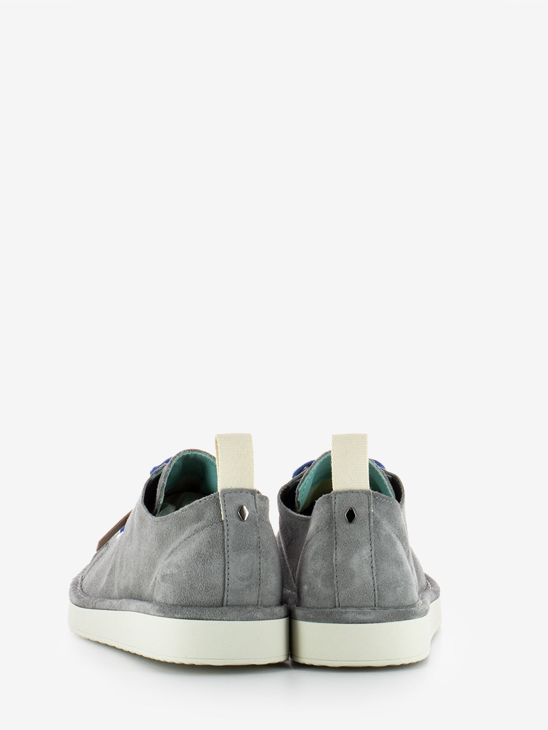 P01 Lace Up suede vibrant grey / true blue