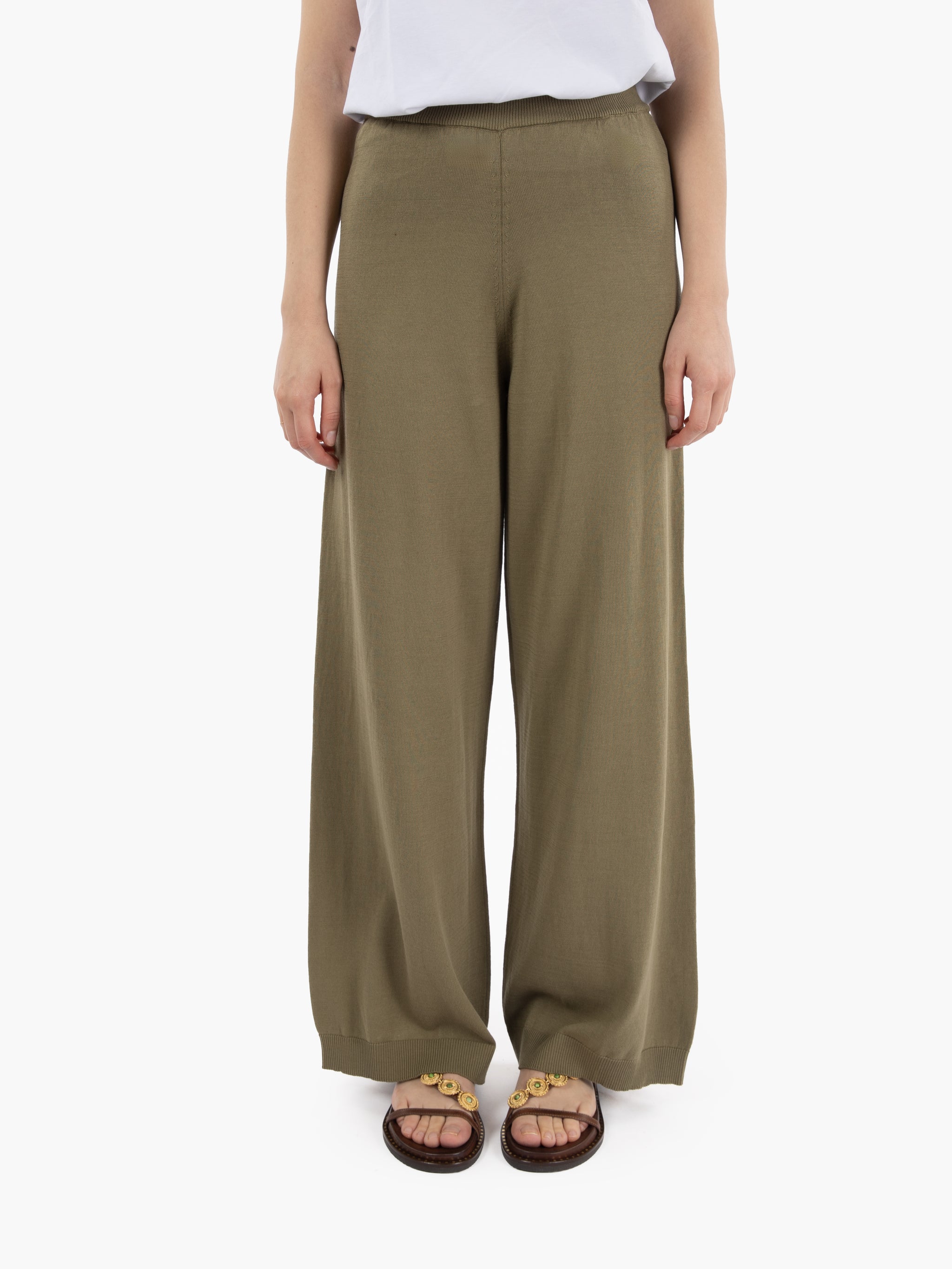 Pantaloni in maglia verde militare