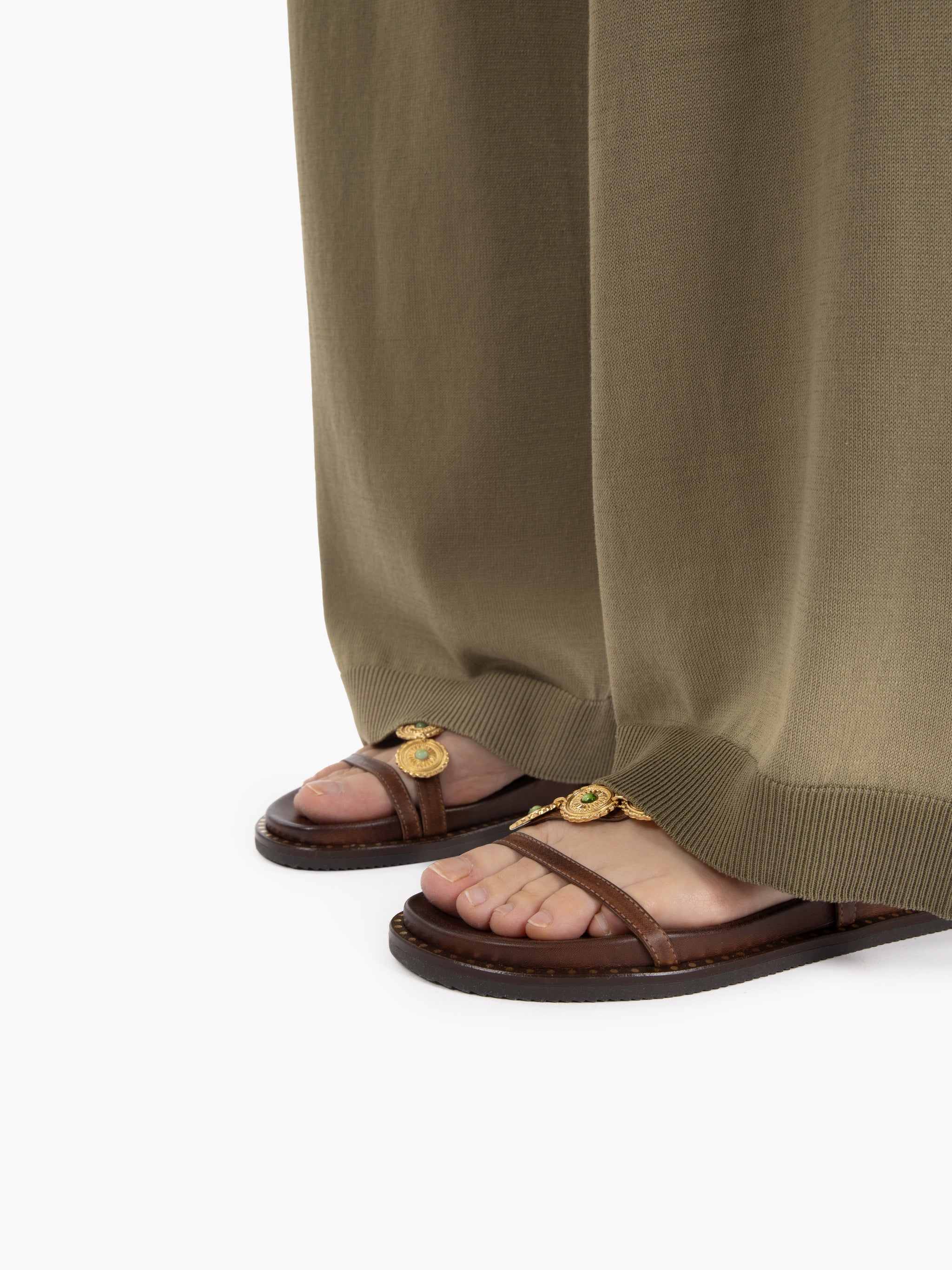 Pantaloni in maglia verde militare