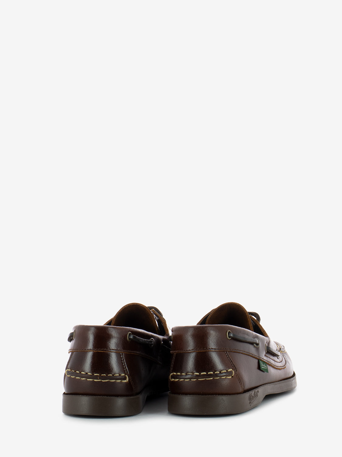 Dark brown leather boat shoe