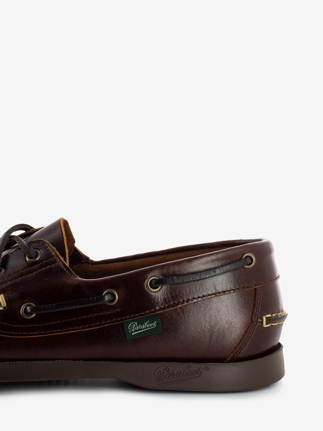 Dark brown leather boat shoe