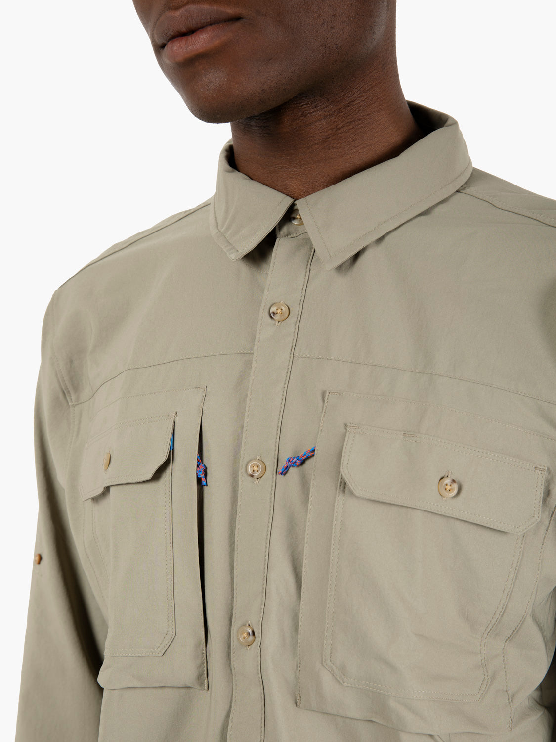 Camicia LS guided sun river rock green