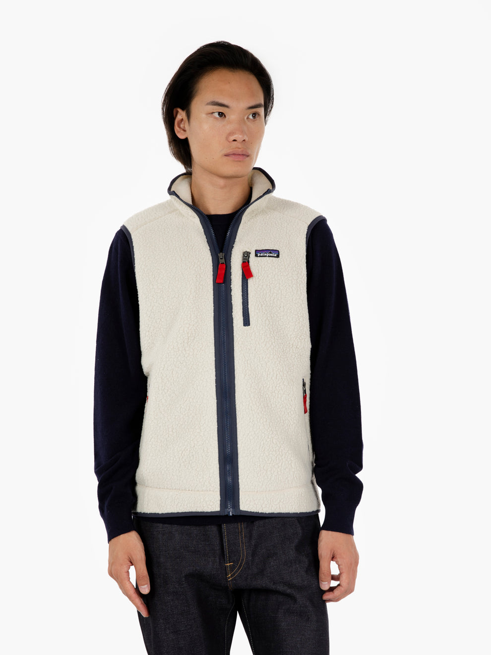 M'S Retro pile vest pelican w / smolder blue
