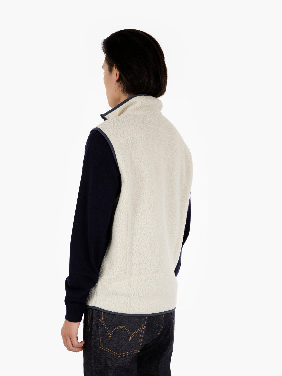 M'S Retro pile vest pelican w / smolder blue