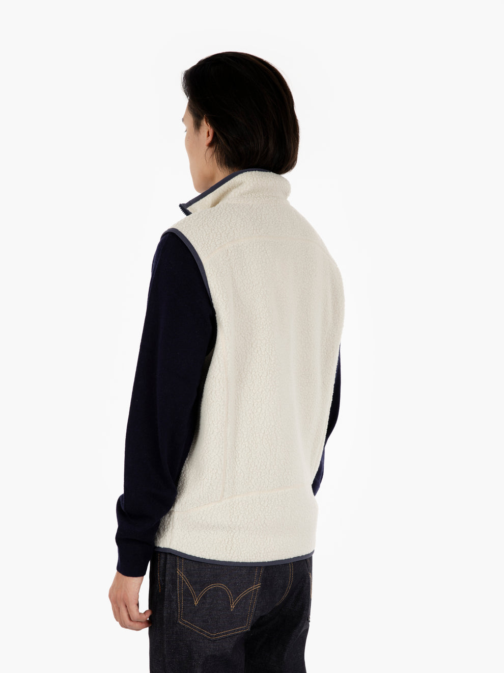 M'S Retro pile vest pelican w / smolder blue