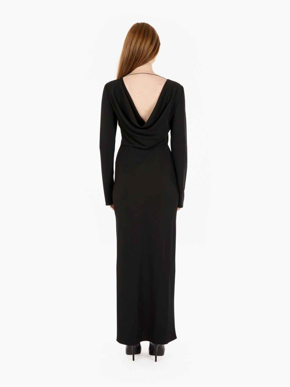 Long black dress with slit