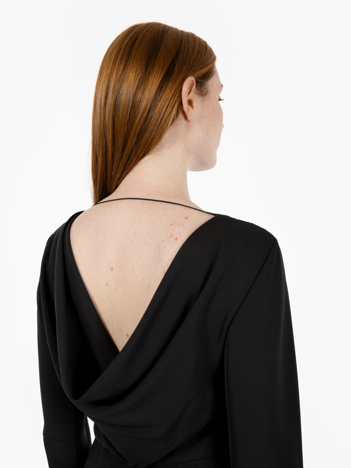 Long black dress with slit