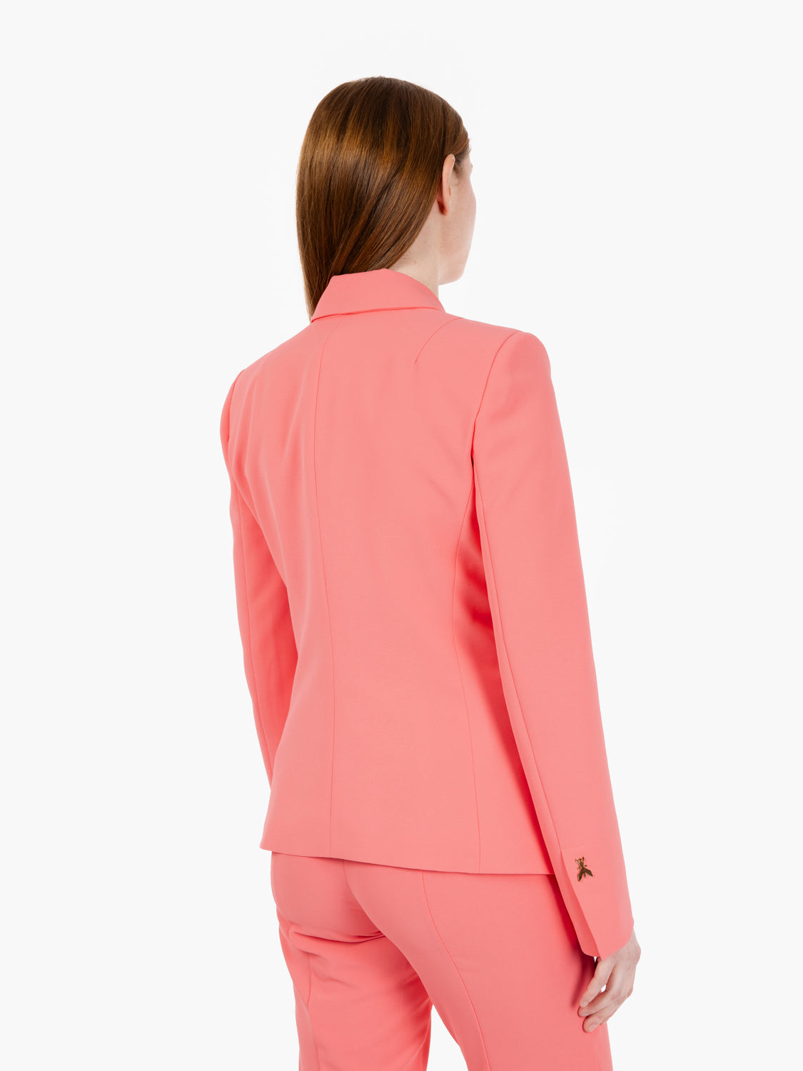 Blazer doppiopetto in crêpe salmone