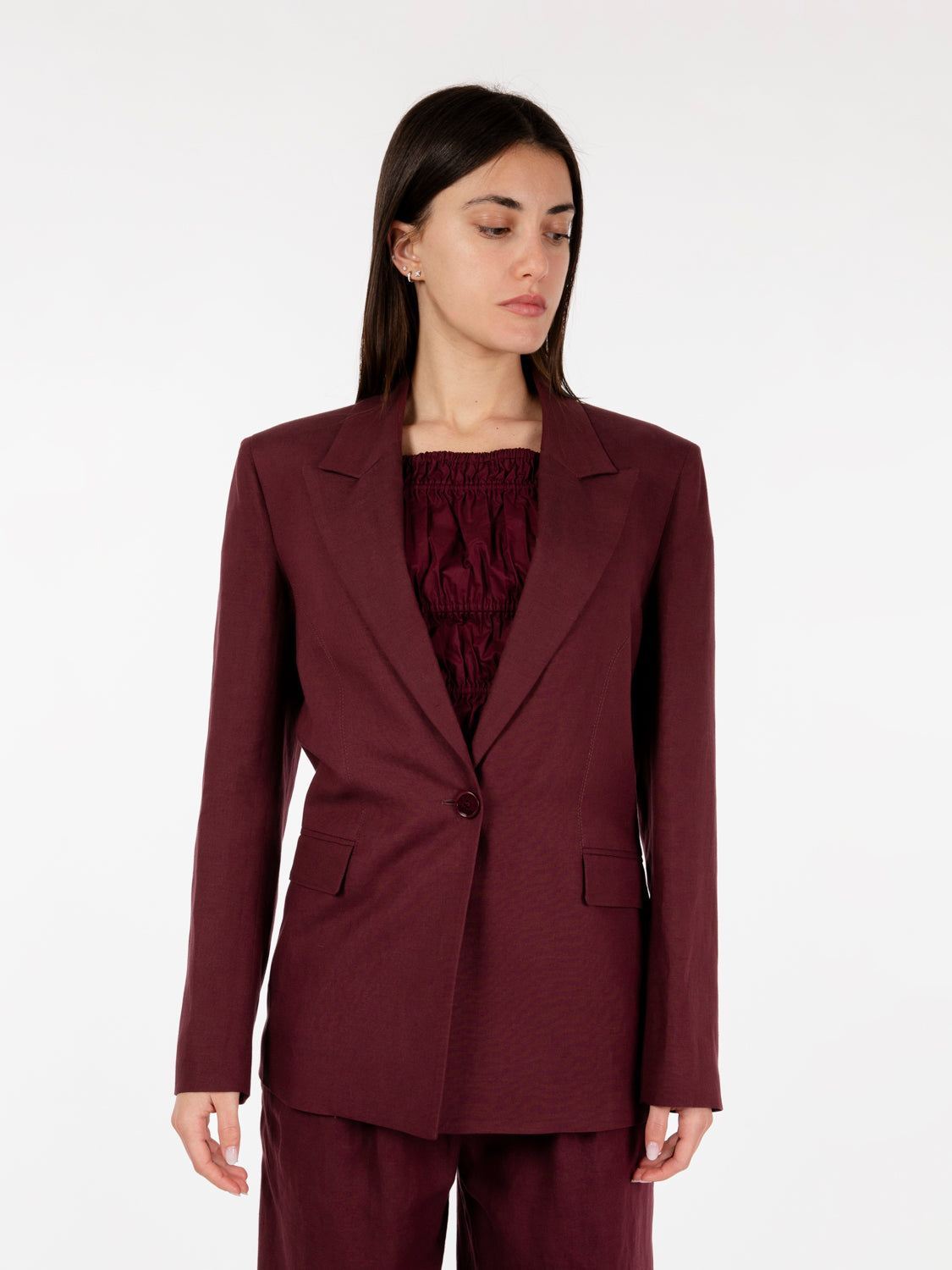 Dark Plum Single Breasted Blazer