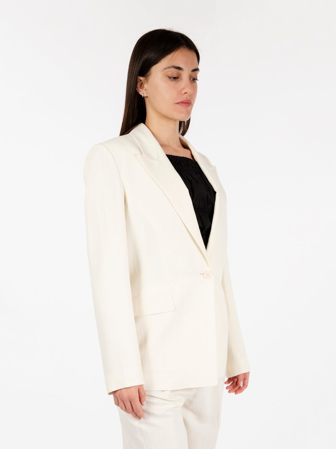 Single breasted blazer raw white