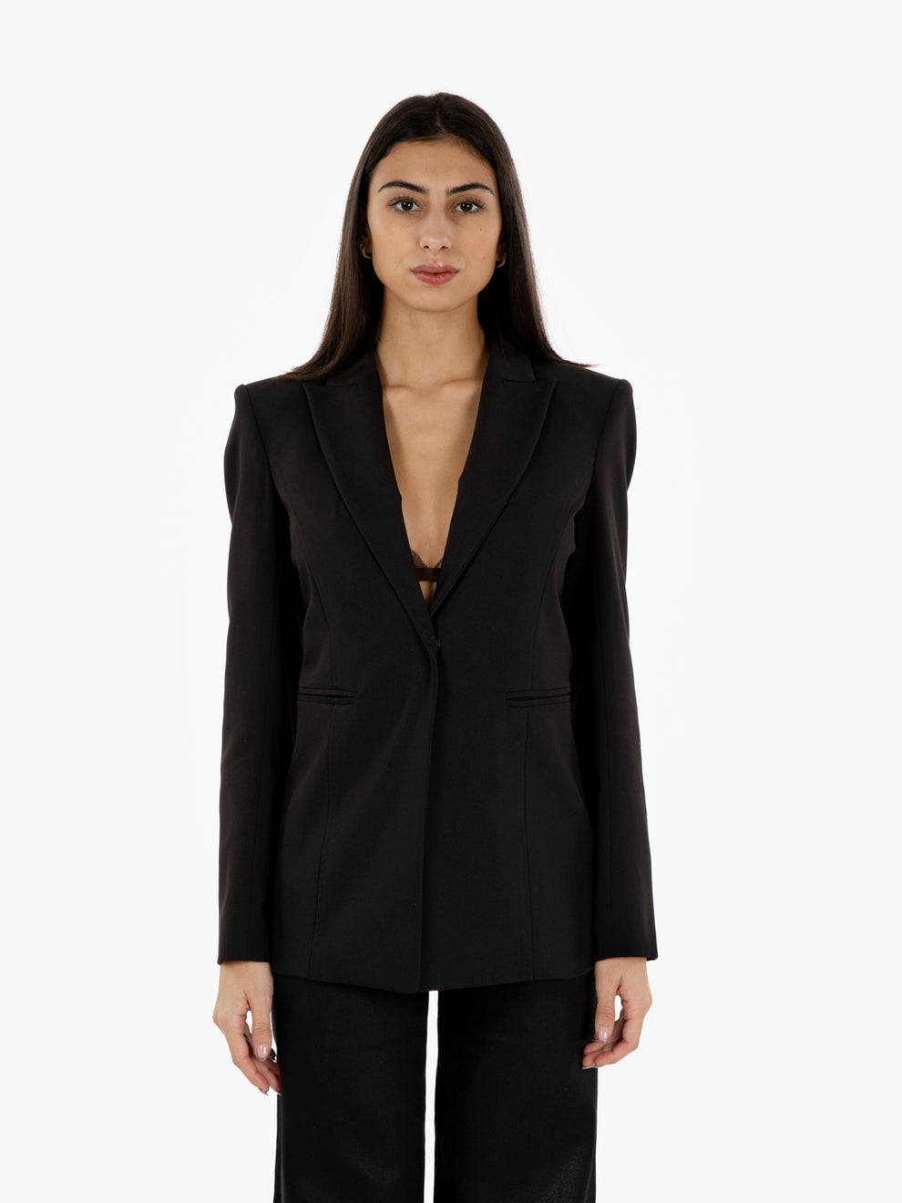 Blazer slim monopetto nero